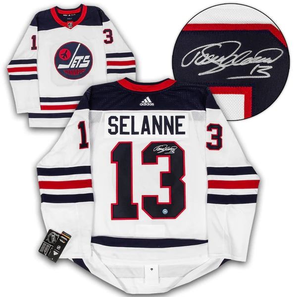 TEEMU SELANNE SIGNED JETS ADIDAS PRO JERSEY (AJ COA)