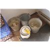 Image 1 : 3- Galvanized Milk Pails and Vintage Enamel Pot