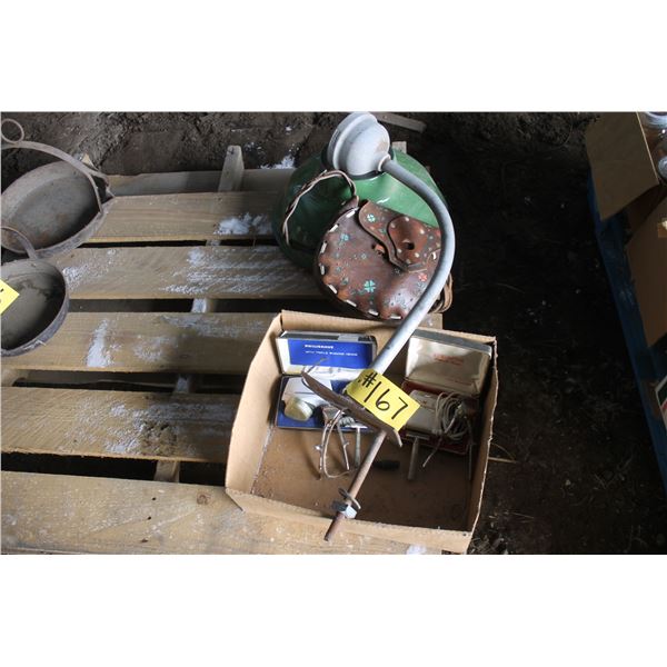 Vintage Yard light, Hand Clippers, Old Shavers and Leather Purse