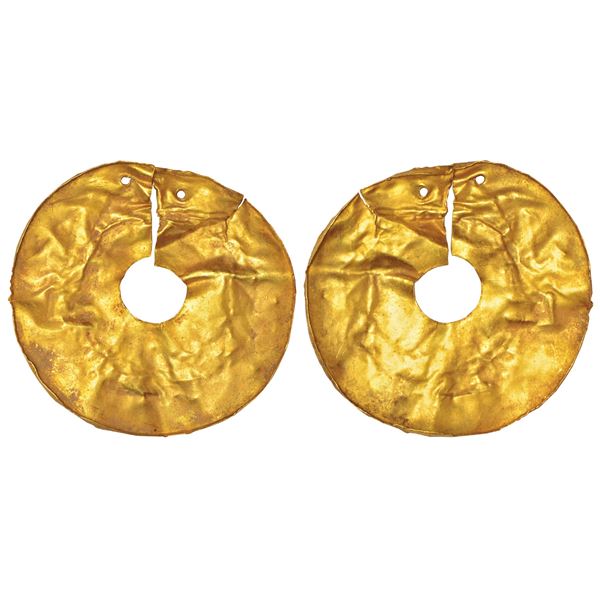 Indus Valley Civilization (mature phase, 2500-2000 BC), gold ornamental diskette, 1.97g. 33.27mm.