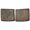 Image 1 : Ancient Malwa, 'Ujjayini' region die-struck copper coin (c.200-100 BC), 'multi-symbol' type, 4.60g.