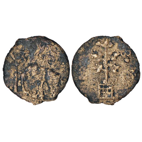 Ancient Vatsa region - cast coinage of Kaushambi area, (c.200-150 BC), 'elephant' type, 3.97g.