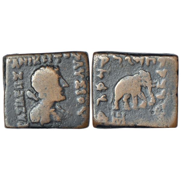 Indo-Greeks, copper unit of Lysias (c.120-110 BC), BN series 8, 8.95g.