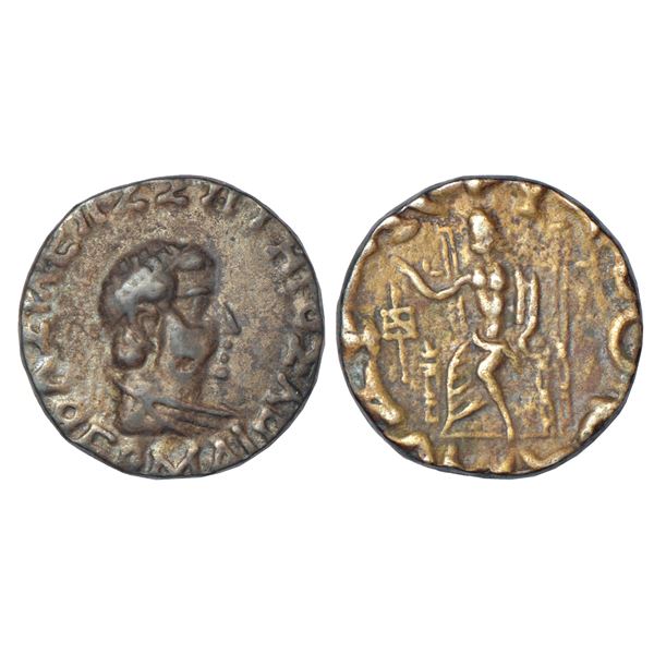 Indo-Greeks - billon tetradrachm in the name of Hermaios (c.105-90 BC), posthumous issue, 8.38g.