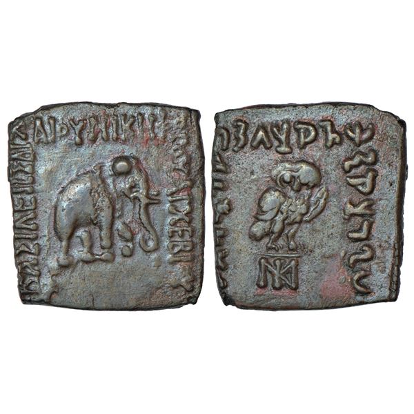 Indo-Greeks, copper unit of Archebios (c.75-65 BC), BN series 12B, 11.00g.