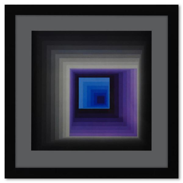 Victor Vasarely (1908-1997), "Reytey de la série Structures Universelles Du Damier" Framed 1975 Heli