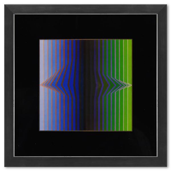 Victor Vasarely (1908-1997), "Ilile - III de la série Vonal" Framed 1971 Heliogravure Print with Let