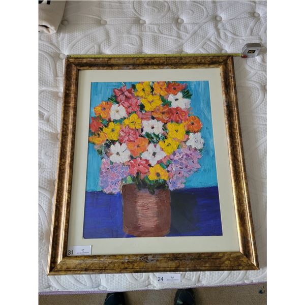 Vase of Flowers Painting by G. Stokes 24"w x 27.5"h