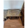 Image 3 : Ornate Glass Top Coffee Table 60"w x 25"w x 16"h & Matching Side Table 30.5"w x 21"d x 19"h