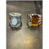 Image 1 : Two costume rings size 8.5 Moonstone and Topaz