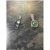 Image 1 : Sterling Silver Cross and Jade Pendants 3.4g