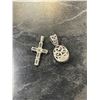 Image 2 : Sterling Silver Cross and Jade Pendants 3.4g