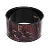 Image 2 : Hermes Wide Printed Enamel Black Plated Bangle