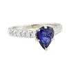 Image 1 : 1.99 ctw Sapphire and Diamond Ring - 14KT White Gold