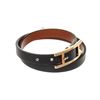 Image 2 : Hermes Black Leather Behapi Bracelet