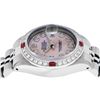 Image 9 : Rolex Ladies Stainless Steel Pink MOP Diamond & Ruby Oyster Perpetual Datejust W