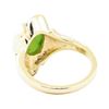 Image 3 : 0.05 ctw Diamond and Jade Ring - 14-24KT Yellow Gold