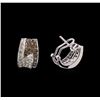 Image 2 : 14KT White Gold 1.45 ctw Diamond Earrings