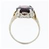 Image 7 : Antique Art Deco 14k Gold Oval Rhodolite Garnet Solitaire & Enamel Filigree Ring