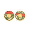 Image 1 : Hermes Gold Silk Clip-on Earrings