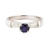 Image 2 : 1.15 ctw Blue Sapphire And Diamond Ring - 18KT White Gold