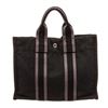 Image 1 : Hermes Black Canvas Leather Herline PM Tote Bag