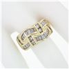 Image 3 : 14K Yellow Gold 2.1 ctw Channel Set Round & Baguette Diamond Wide Band Ring