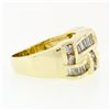 Image 5 : 14K Yellow Gold 2.1 ctw Channel Set Round & Baguette Diamond Wide Band Ring