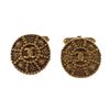 Image 1 : Chanel Antiqued Gold-tone Round CC Cufflinks