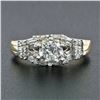 Image 2 : 14k TT Gold 1.48 ctw Round Brilliant & Baguette Cut Diamond Engagement Band Ring