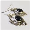 Image 2 : Silver Black Onyx Earrings (~Size 0) (~length 0 inches) (~weight 8.95g), Suggested Retail Value $260