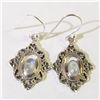 Image 1 : Silver Moonstone Earrings (~Size 0) (~length 0 inches) (~weight 4.29g), Suggested Retail Value $120