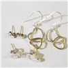 Image 2 : Silver Lot Of 3 Earrings (~Size 0) (~length 0 inches) (~weight 4.51g), Suggested Retail Value $100
