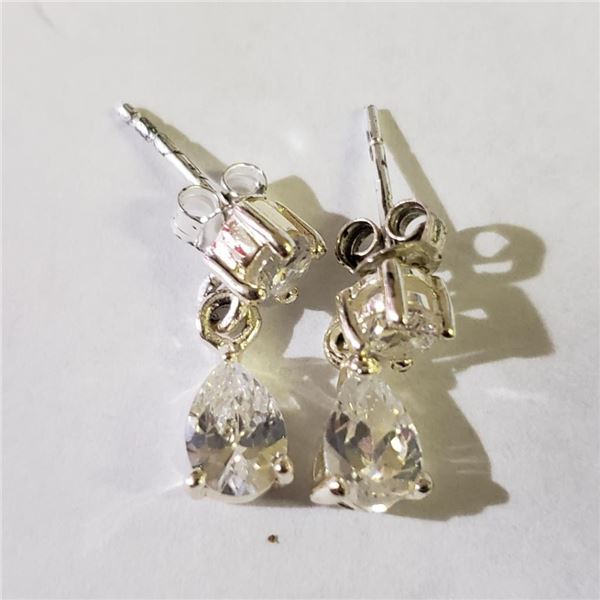 Silver Cubic Zirconia Earrings (~Size 0) (~length 0 inches), Suggested Retail Value $80