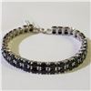 Image 2 : Silver Sapphire(21.9ct) Bracelet (~Size 0) (~length 7 inches) (~weight 17.22g), Suggested Retail Val