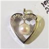 Image 1 : 10K White Gold Diamond(0.06ct) Freshwater Pearl Pendant (~Size 0) (~length 0 inches) (~weight 1.4g),