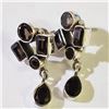 Image 2 : Silver Smokey Quartz Earrings (~Size 0) (~length 0 inches) (~weight 6g), Suggested Retail Value $160