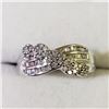 Image 1 : 10K White Gold Diamond Ring (~Size 7)(Ring is resizable for $40) (~length 0 inches) (~weight 2.28g),