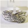 Image 2 : 10K White Gold Diamond Ring (~Size 7)(Ring is resizable for $40) (~length 0 inches) (~weight 2.28g),