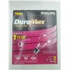 Image 2 : Phillips DuraMax Long Life Sparkling Clear 100W Standard Light Bulbs 9x 2Pack