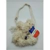 Image 1 : NEW-VINTAGE CANADIAN - Lusterized Sheep Skin & Fur Handbag with Bone Shaped Button Closure & Macrame