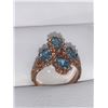 Image 1 : Ladies 9K Rose Gold 1.86 Carat London Blue Topaz Cluster Ring with appraisal $5,900.00