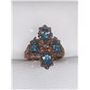 Image 2 : Ladies 9K Rose Gold 1.86 Carat London Blue Topaz Cluster Ring with appraisal $5,900.00