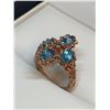Image 3 : Ladies 9K Rose Gold 1.86 Carat London Blue Topaz Cluster Ring with appraisal $5,900.00