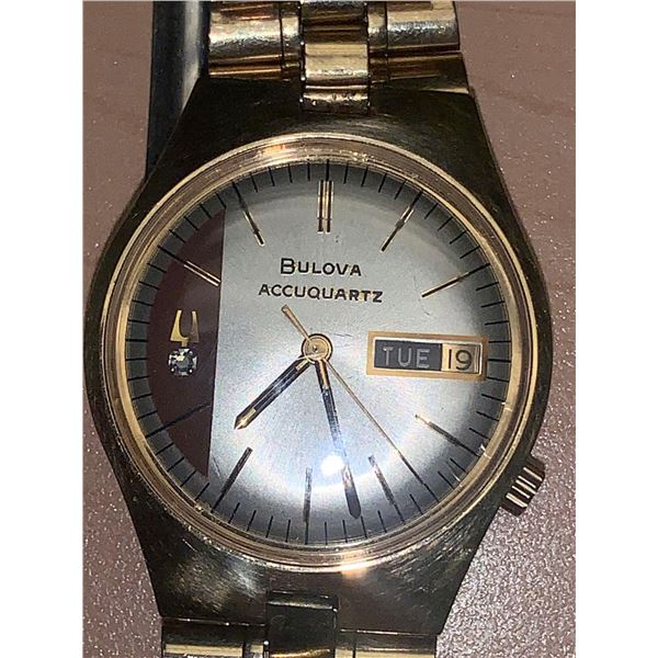 Bulova Accuquartz Vintage circa 1970's Date faced Wrist watch - Theft Recovered