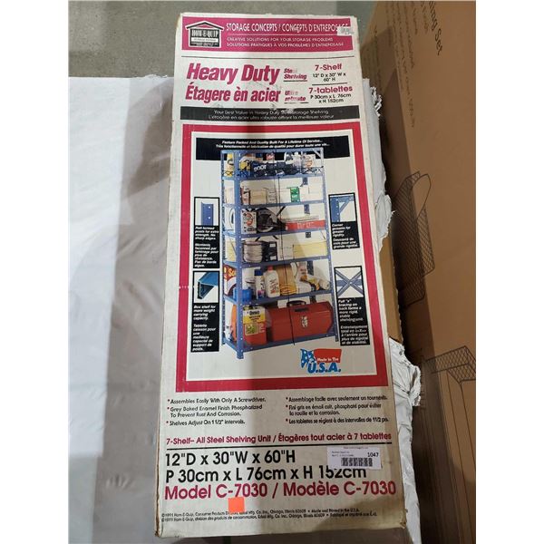 Heavy Duty Steel Shelving 7-Shelf (12in x 30in x 60in)