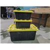 Image 2 : Lot of 3 Plastic Totes