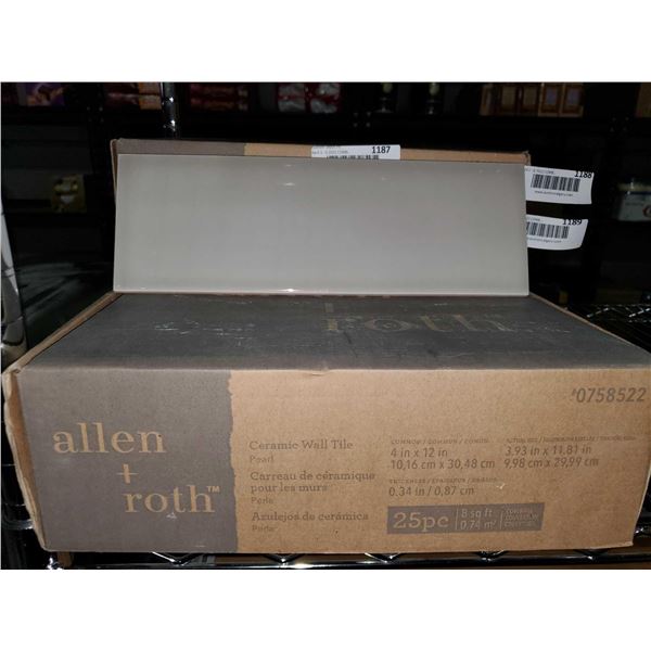 Allen & Roth Ceramic Wall Tile-Pearl(25- 4in x 12in)