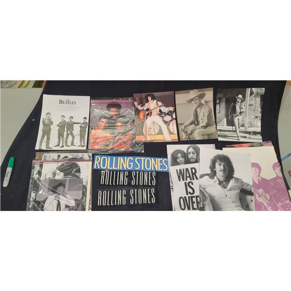 POSTERS AND CUT OUTS OF VARIOUS MUSICIANS (MOSTLY, THE BEATLES)