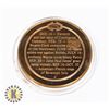 Image 2 : #214 MODERN FRANKLIN MINT BRONZE COIN  AMERICAN